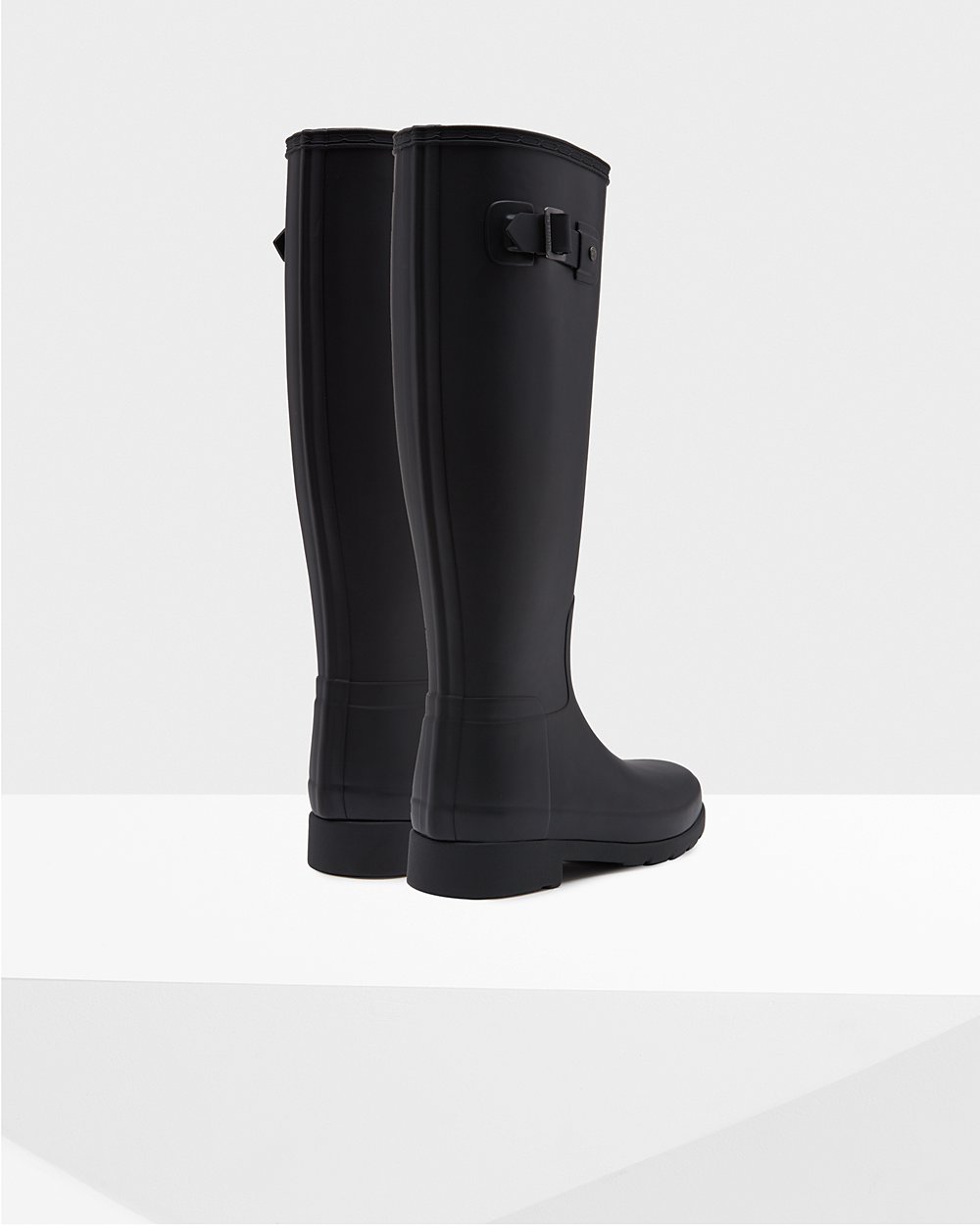 Hunter Original Refined Tall Rain Boots - Online Sale Womens Black - ASOZLU437